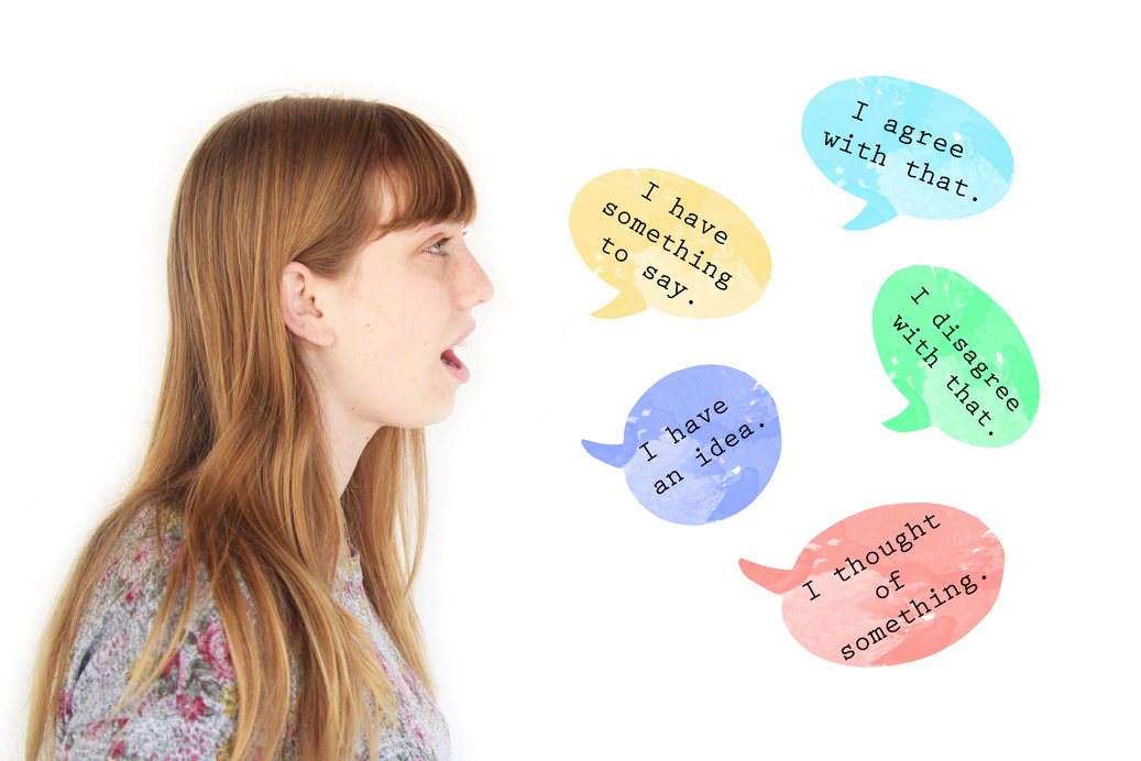 Young woman speaking